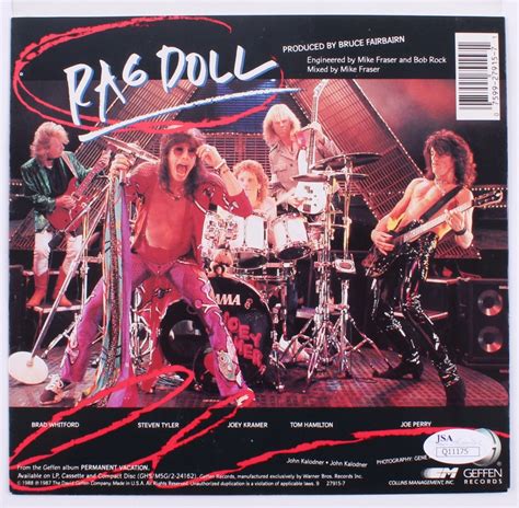 Steven Tyler Signed Aerosmith "Rag Doll" Record Album Cover (JSA COA ...