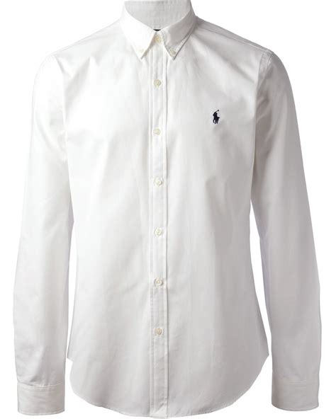 Polo Ralph Lauren Long Sleeve Shirt in White for Men | Lyst