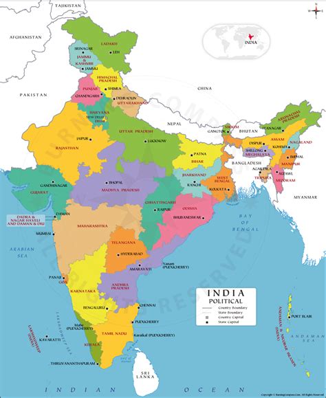 India Map Political Map India Black Stock Vector (Royalty, 48% OFF