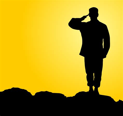 Silhouette Of A Soldier Saluting at GetDrawings | Free download