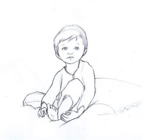 Little Boy Sketch at PaintingValley.com | Explore collection of Little ...