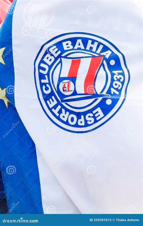 Supporter of Esporte Clube Bahia Football Team, Dressed with Flag ...