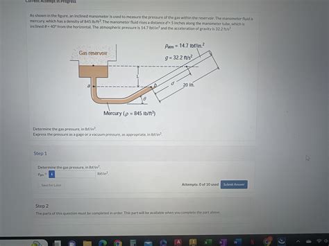 Solved As shown in the figure, an inclined manometer is used | Chegg.com