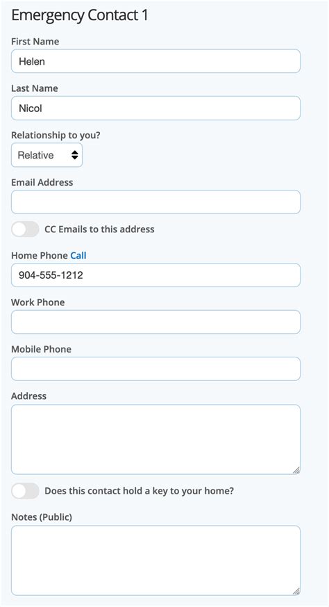 Add Emergency Contacts to the Client Account : Pet Sitter Plus