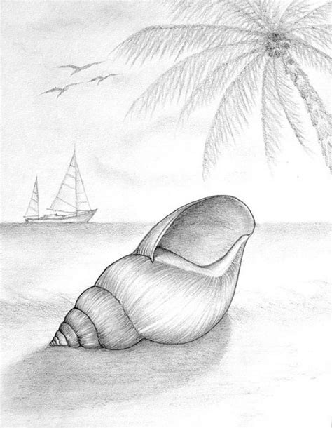 Pencil Sketch Beach Drawing Ideas Easy - Draw-cyber