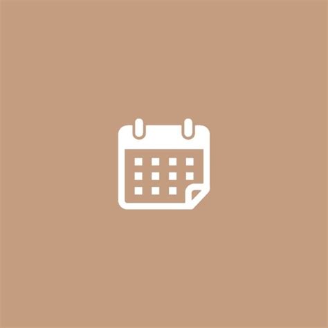 Calendar icon app brown , pastel brown icon app aesthetic in 2023 ...