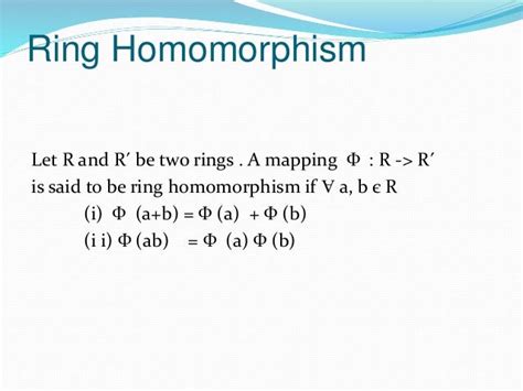 Ring homomorphism