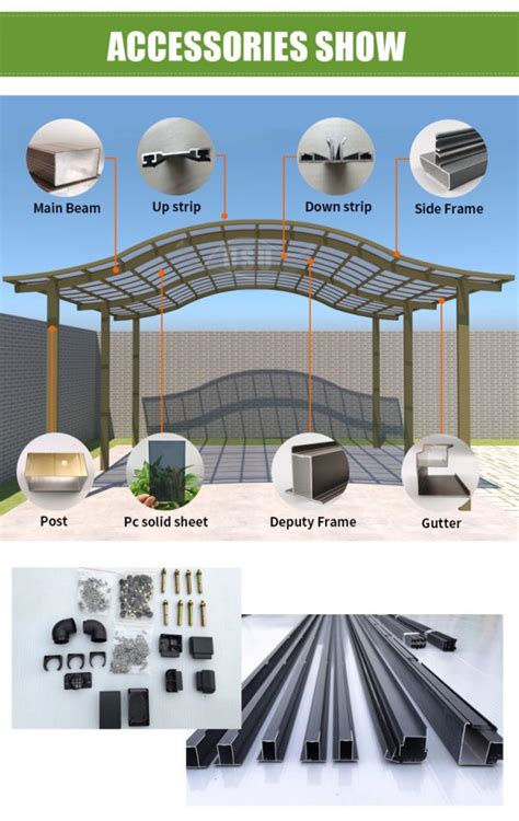 Modern Design Single L-type Flat Roof Carport Kits - UNQ