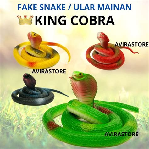 King Cobra Snake Toy Fake Snake Realistic Rubber Snake Prank April Fool ...