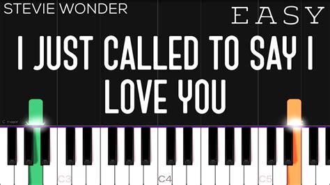 Stevie Wonder - I Just Called To Say I Love You | EASY Piano Tutorial ...