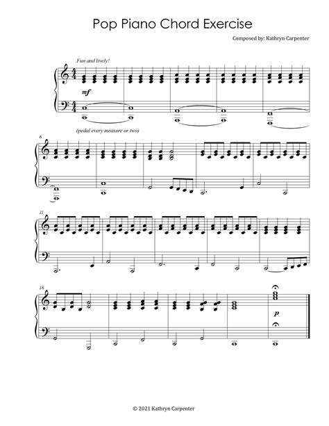 Exercise for Pop Piano (Intermediate Piano)