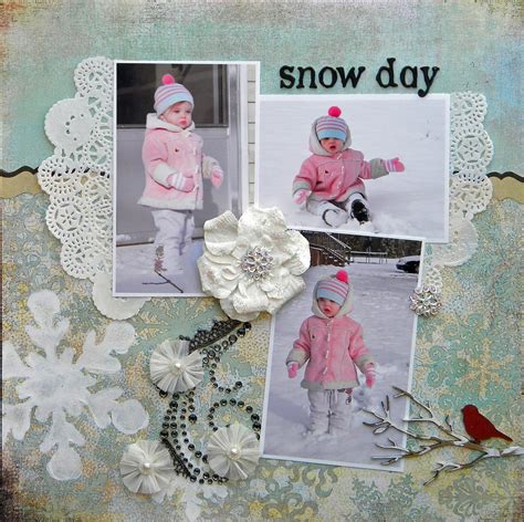 Snow Day Scrapbook Layout Scrapbook Trends, Christmas Scrapbook, Snow ...