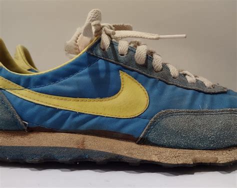 70s Nike Waffle Trainer Running Shoes Royal Blue and Gold Mens 8.5 - Etsy