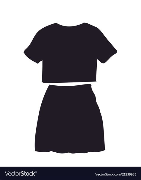 Skirt with t-shirt silhouette Royalty Free Vector Image