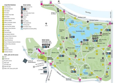 Melbourne botanical gardens map - Botanical gardens Melbourne map ...