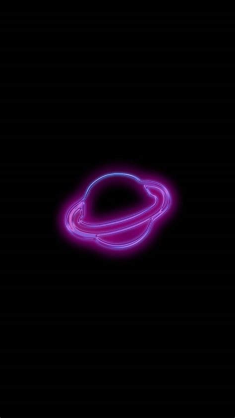 Download Black Neon Aesthetic Planet Wallpaper | Wallpapers.com