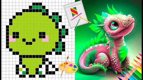 🎨[PIXEL ART]🎨 How to draw a dragon. Tutorial. - YouTube