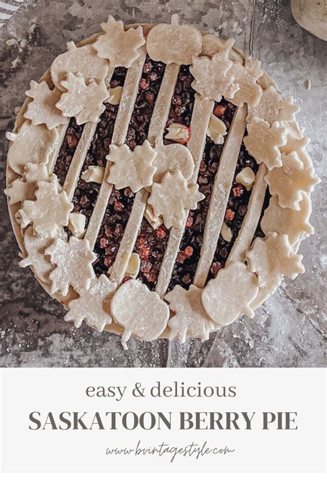 Easy to Make Saskatoon Berry Pie | B Vintage Style