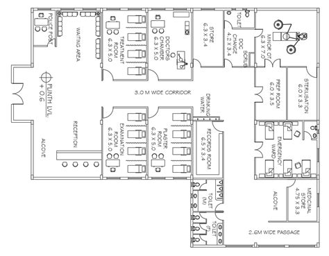 Hospital Emergency Department Layout Plan AutoCAD Drawing DWG File ...