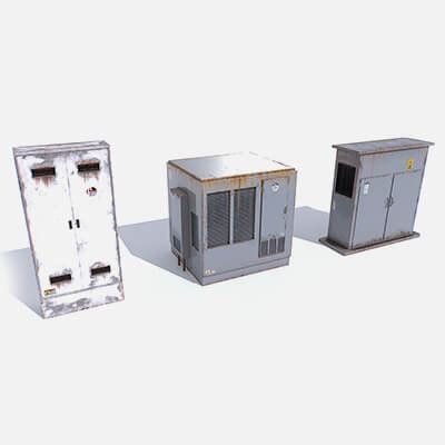 Electric Substation Transformer - 3D Model by 32cm