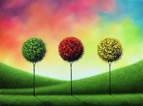 ORIGINAL Art Abstract Tree Painting, Textured Oil Painting, Abstract ...