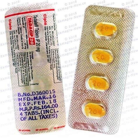 Tadacip 20mg 10 Tablets by Cipla A Trusted Brand worldwide Now at ...