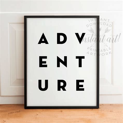 Adventure PRINTABLE artadventure printmotivational | Etsy