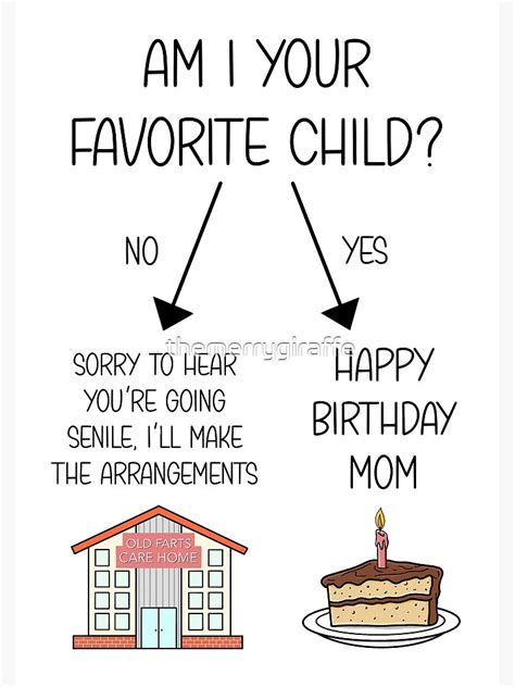 "Funny Birthday Card for Mom - Favorite Child Birthday Card - Care Home ...