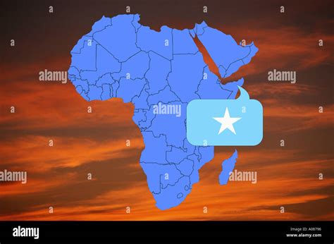 Africa map and flag of Somali Republic Somalia Stock Photo - Alamy