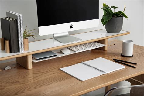 White Desk Monitor Stand - Anna Furniture