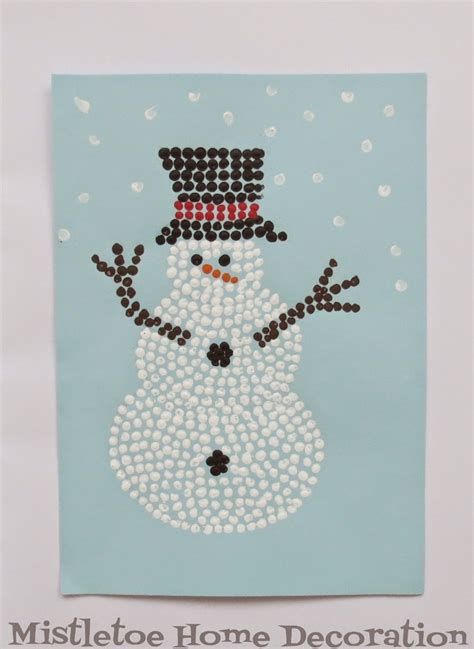 Mistletoe Home : Dot painting - a snowman and a Christmas tree picture