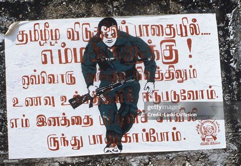 Sri Lankan Civil War - a poster of the Tamil Tigers . Sri Lanka, 1984 ...