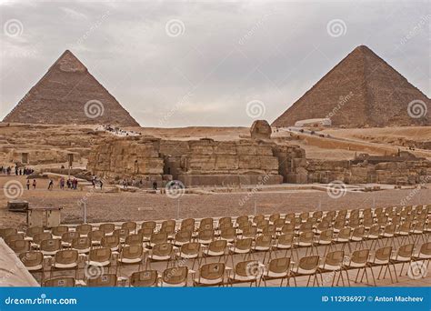 The Giza Plateau in the Sahara Desert. Great Pyramids Stock Image ...