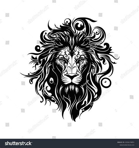 Lion Face Tattoo Vector Graphic Clipart Stock Vector (Royalty Free ...