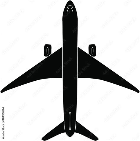 White plane top view vector isolated sketch Stock Vector | Adobe Stock