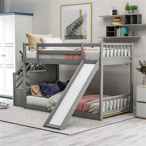 Bunk Beds with Slide | Gray