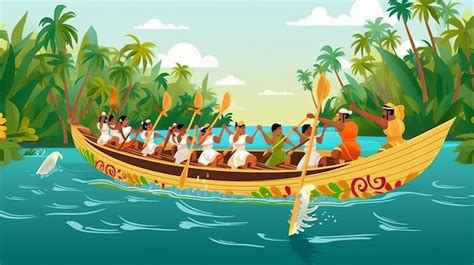 Premium AI Image | Onam boat race Happy onam Onam festival Generative ai