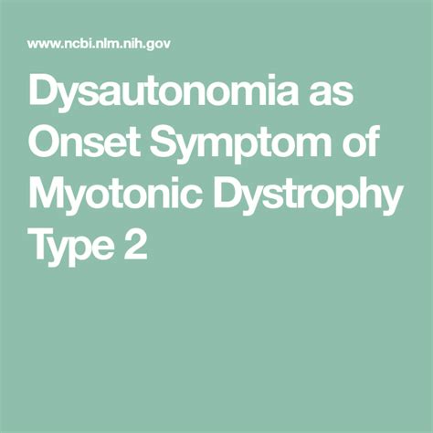 Dysautonomia as Onset Symptom of Myotonic Dystrophy Type 2 | Myotonic ...