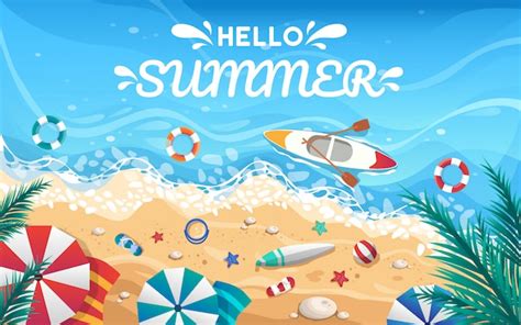 Premium Vector | Summer beach illustration