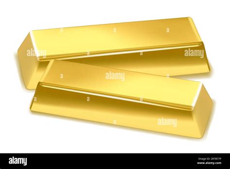 Illustration Of Gold Bricks On White Background Stock Vector Image