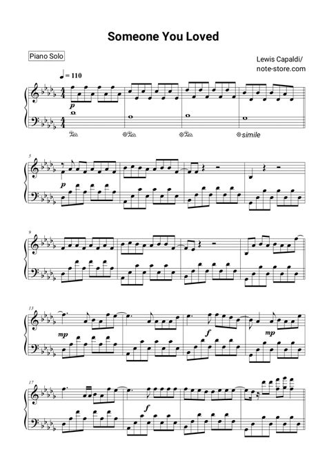 Lewis Capaldi - Someone You Loved sheet music for piano download ...