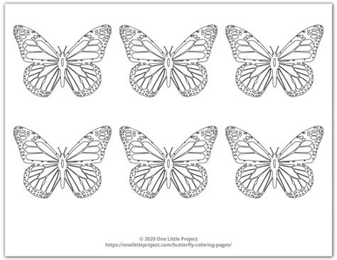 Butterfly Coloring Pages Free Printable Butterflies One Little Project