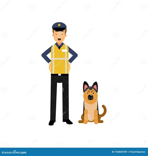 Police Officer Dog Cartoon