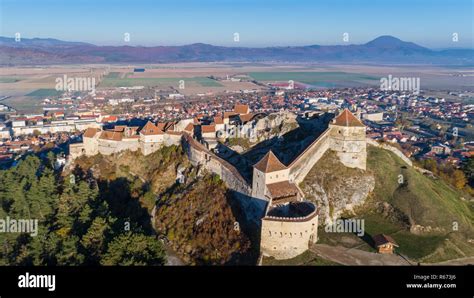 Aerial view of Rasnov Fortress Romania Stock Photo - Alamy