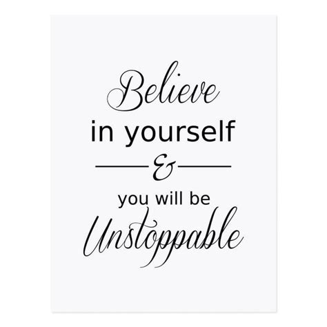 Believe in yourself Inspirational Quote Postcard | Zazzle | Simple ...