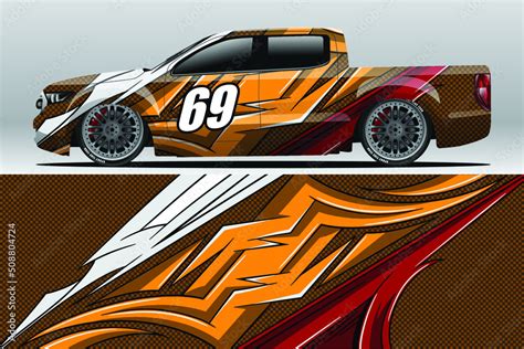 Abstract Race car wrap sticker design and sports background for daily ...