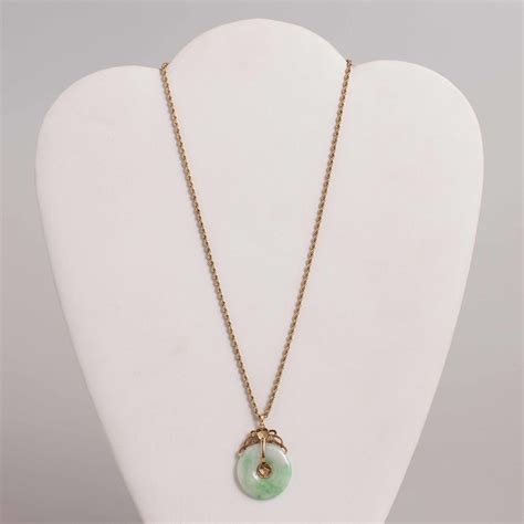 Chinese Jade 14k Necklace | Witherell's Auction House