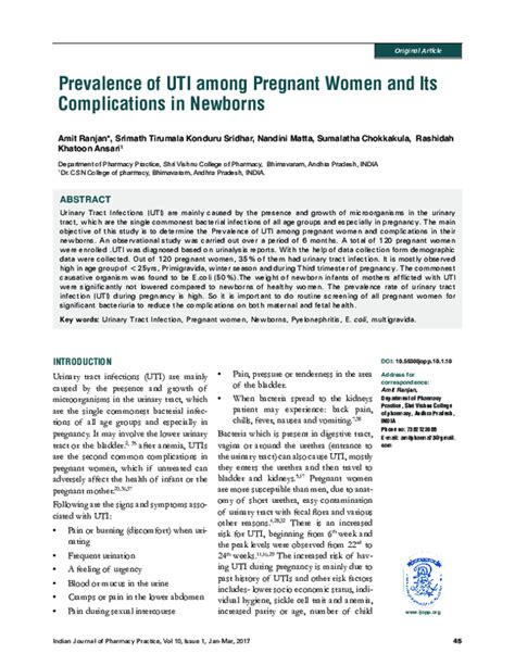 (PDF) Prevalence of UTI among Pregnant Women and Its Complications in ...