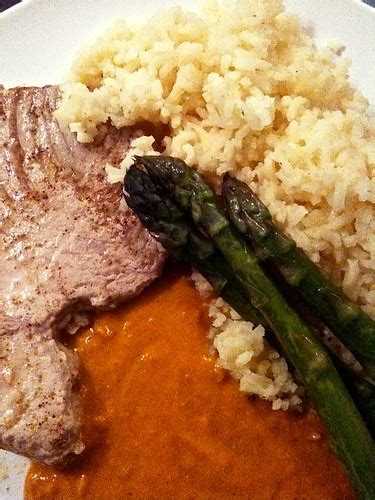 Tuna Cooked | Tuna Asparagus Rice and Macadamia Sauce. Taken… | Flickr