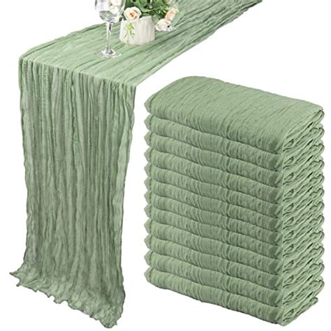 Best Sage Green Cheesecloth Table Runner